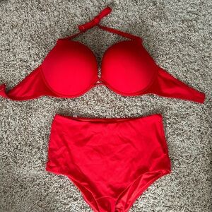Red push-up/high waisted bottom Victoria’s Secret bathing suit (2-piece)